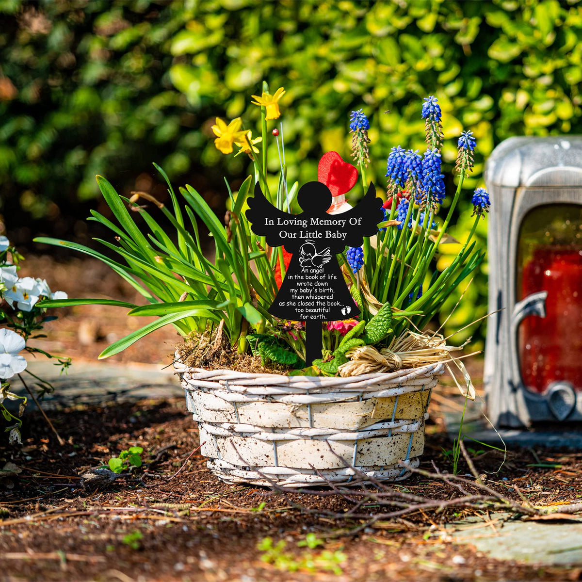 Roowest Graveside Memorial Marker—compact stake easy to position at graveside