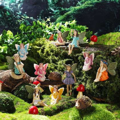 Roowest hedgehog resin miniature close-up for charming garden decor