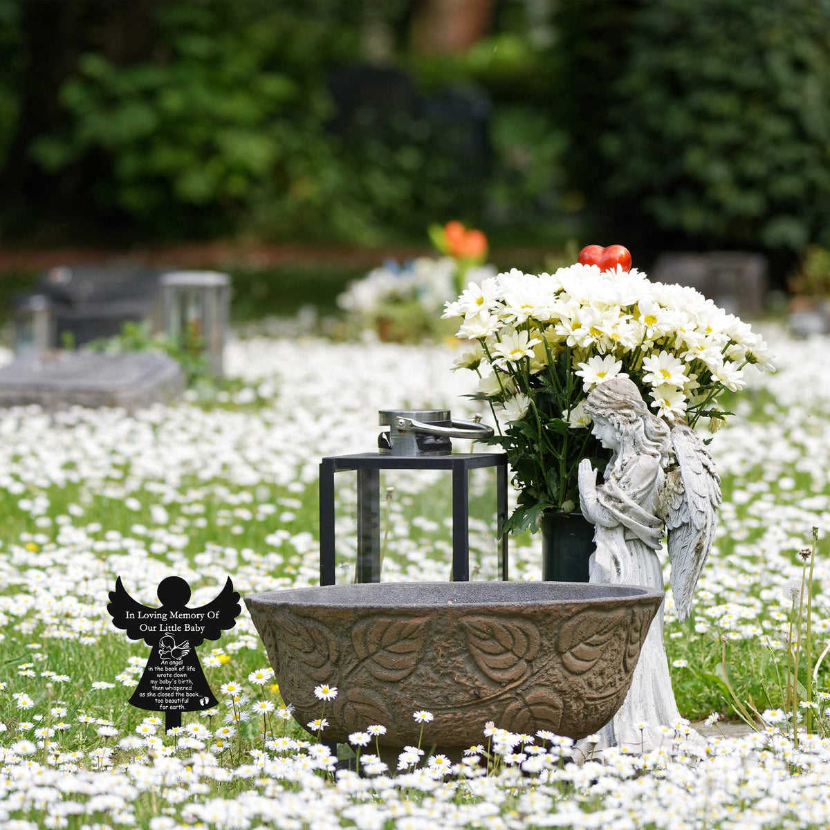 Roowest Winged Angel Grave Marker—classic symbol for outdoor remembrance