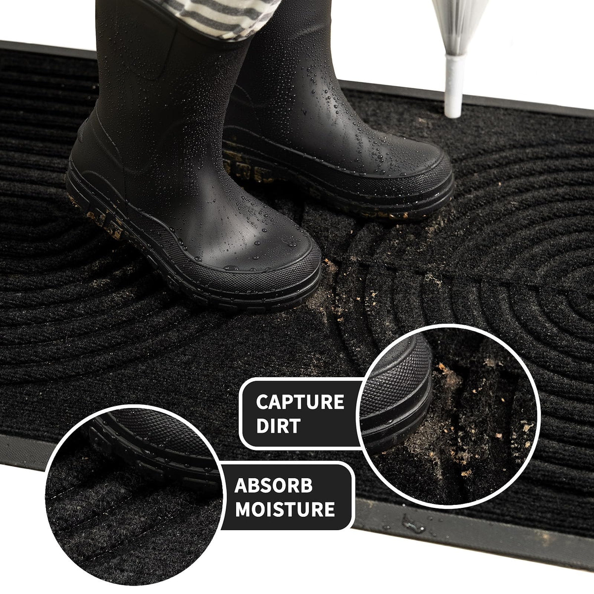 RORA low-profile door mat design prevents door snag and allows smooth passage