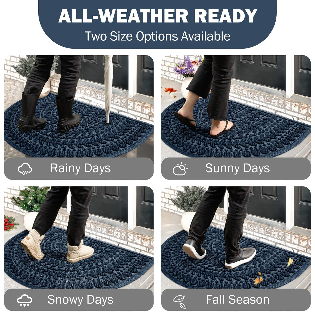 RORA two-size mat suits small doors or wide entryways with versatile placement.