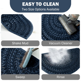 RORA non-slip rubber backed mat stays securely in place