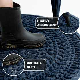 RORA semicircular welcome mat at entry traps dust and mud