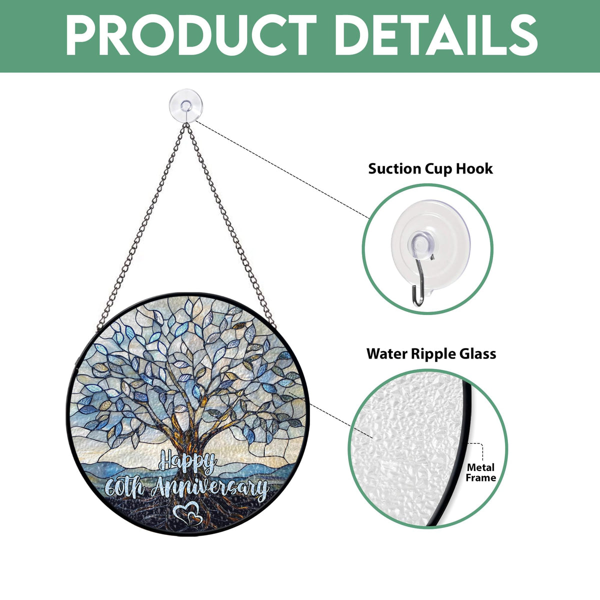 RosaTeeStore suncatcher complements windows, sunrooms, and patios with timeless color.