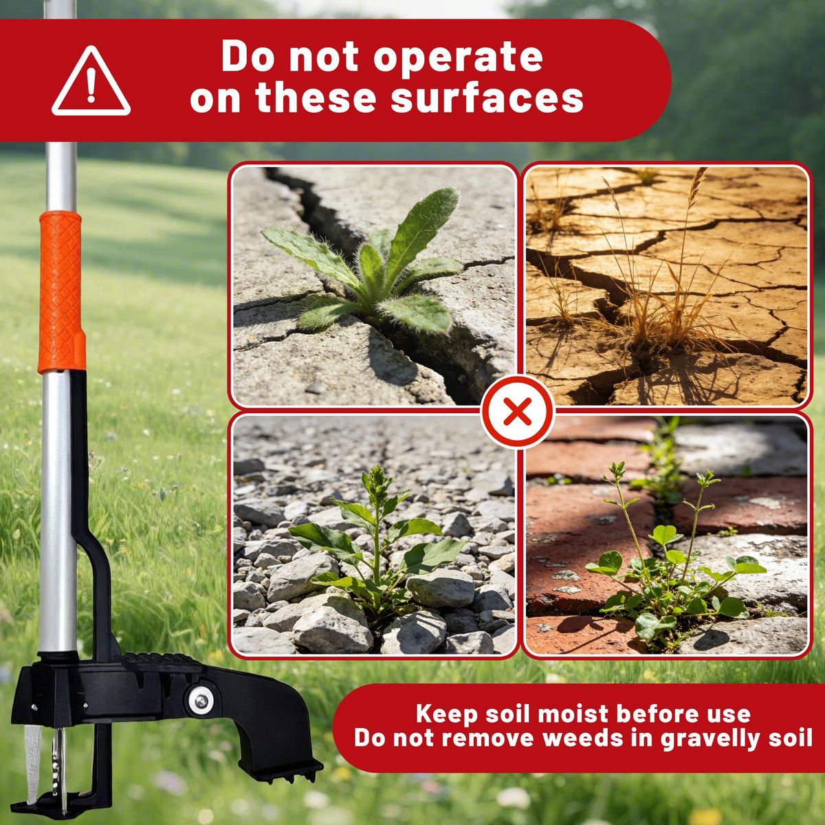 Rose Manor weed puller ideal for lawns, patios, and flower beds.