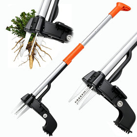Rose Manor weed puller with 4-claw head grips deep roots for clean lawn removal.