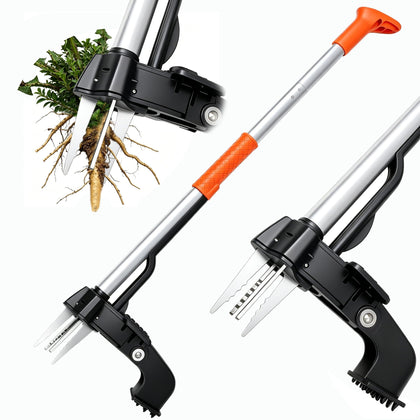 Rose Manor weed puller with 4-claw head grips deep roots for clean lawn removal.
