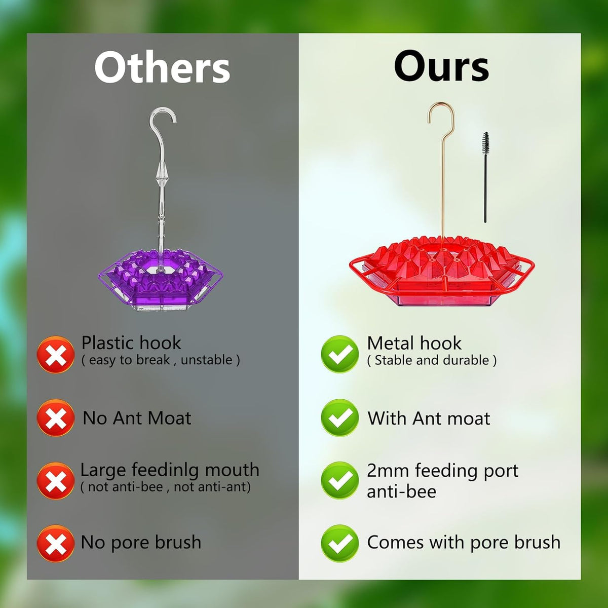 Roself durable BPA-free plastic withstands sun and rain for outdoor use.