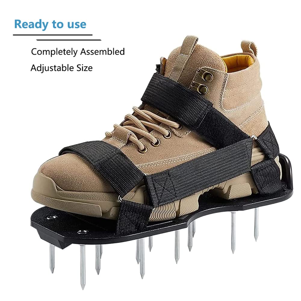 rosgel Aerator Shoes shown on foot for easy lawn care.