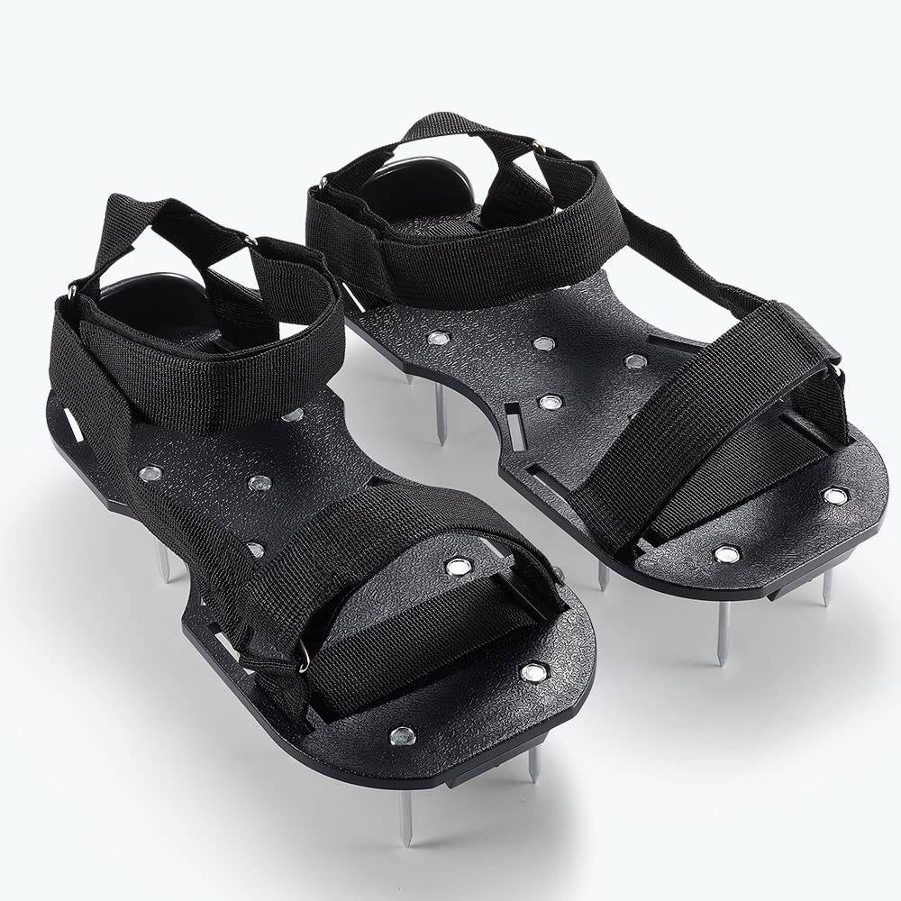 The rosgel Aerator Shoes sole features spikes for lawn aeration.