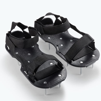 The rosgel Aerator Shoes sole features spikes for lawn aeration.