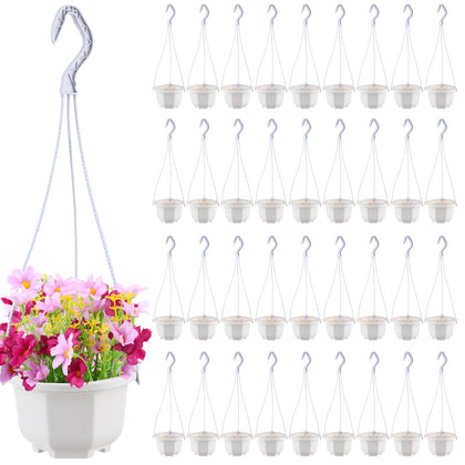 Roshtia 24-pack hanging planter set in ceramic white for versatile indoor and outdoor use