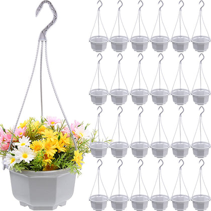 Roshtia 24-piece hanging planter set for versatile indoor and outdoor decorating