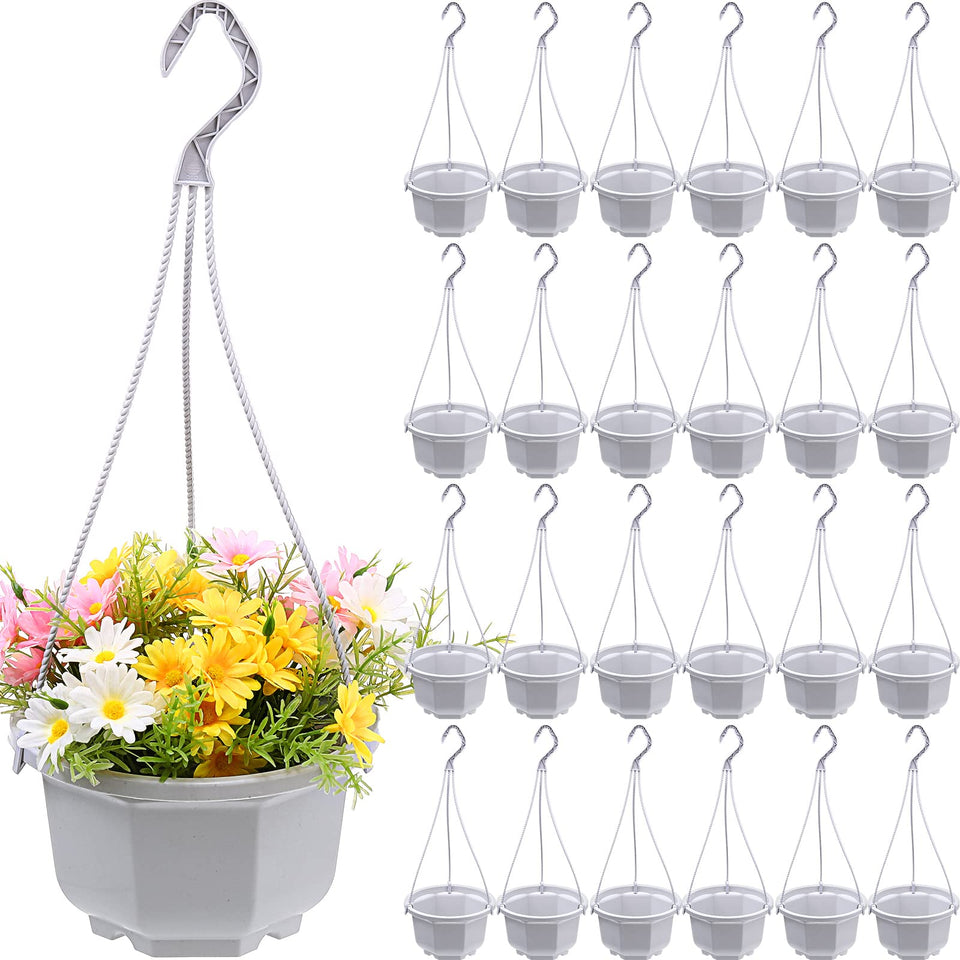 Roshtia 24-piece hanging planter set for versatile indoor and outdoor decorating