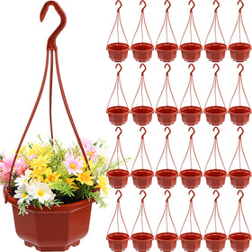 Roshtia brown hanging planter 6-7 inch, durable basket for balcony use.