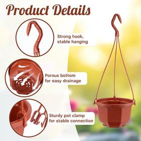 Roshtia hanging planter with 5.12 inch inner diameter fits small to medium plants.