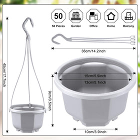 Roshtia hanging pot with detachable hooks for flexible indoor or outdoor displays