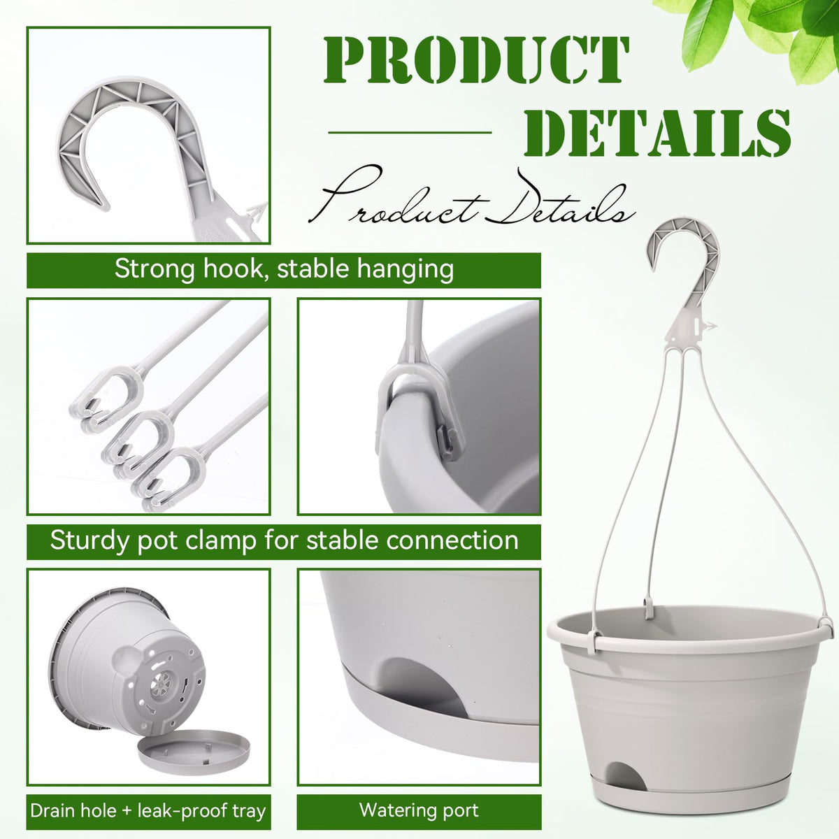 Roshtia self-watering design helps keep plants hydrated with moisture control.