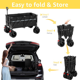 ROSONG collapsible wagon storage idea: ideal for groceries, camping, or beach outings.