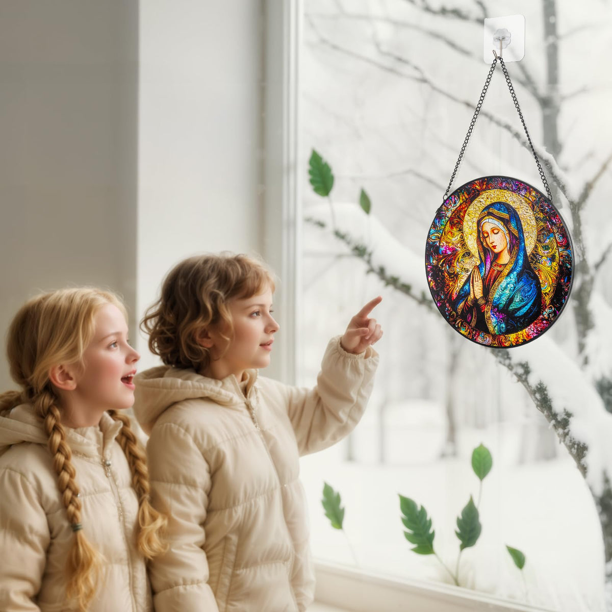Rosporxin indoor-outdoor window decor enhances spaces with colorful shimmer.