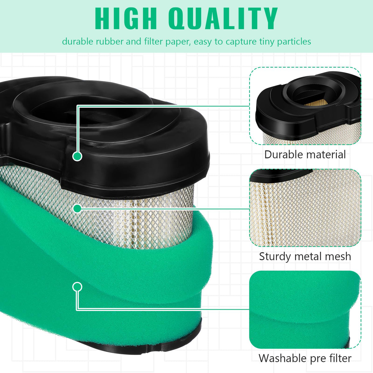 Rossesay air filter dimensions 5in by 2-3/4in by 4-3/4in for fit.