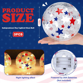 Rossesay crackle glass globe red with star pattern ideal as a festive centerpiece