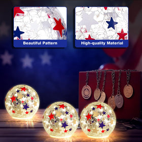 Rossesay crackle glass globe white with star pattern for porch night glow