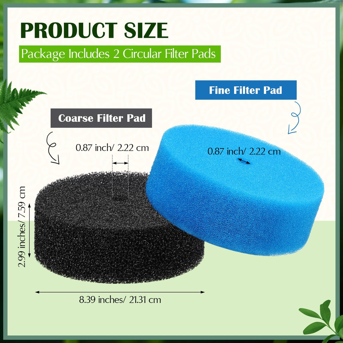 Rossesay pond filter pad fine blue targets finer particles for crystal-clear fountain flow