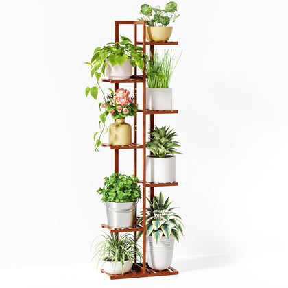 ROSSNY 55-inch tall plant stand seven-tier display for multiple indoor plants.