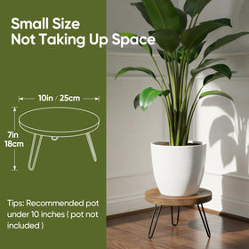 ROSSNY wooden plant stool in mid-century design adds warmth to indoor decor.