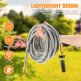Rosy Earth hose connection ends designed for secure linking.