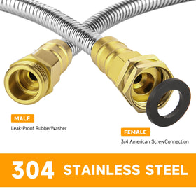 Rosy Earth kink-free seal-connection ensures leak-free operation during RV use.