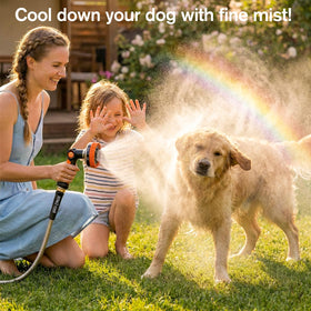 Rosy Earth non-slip thumb-control handle makes water flow adjustments simple.