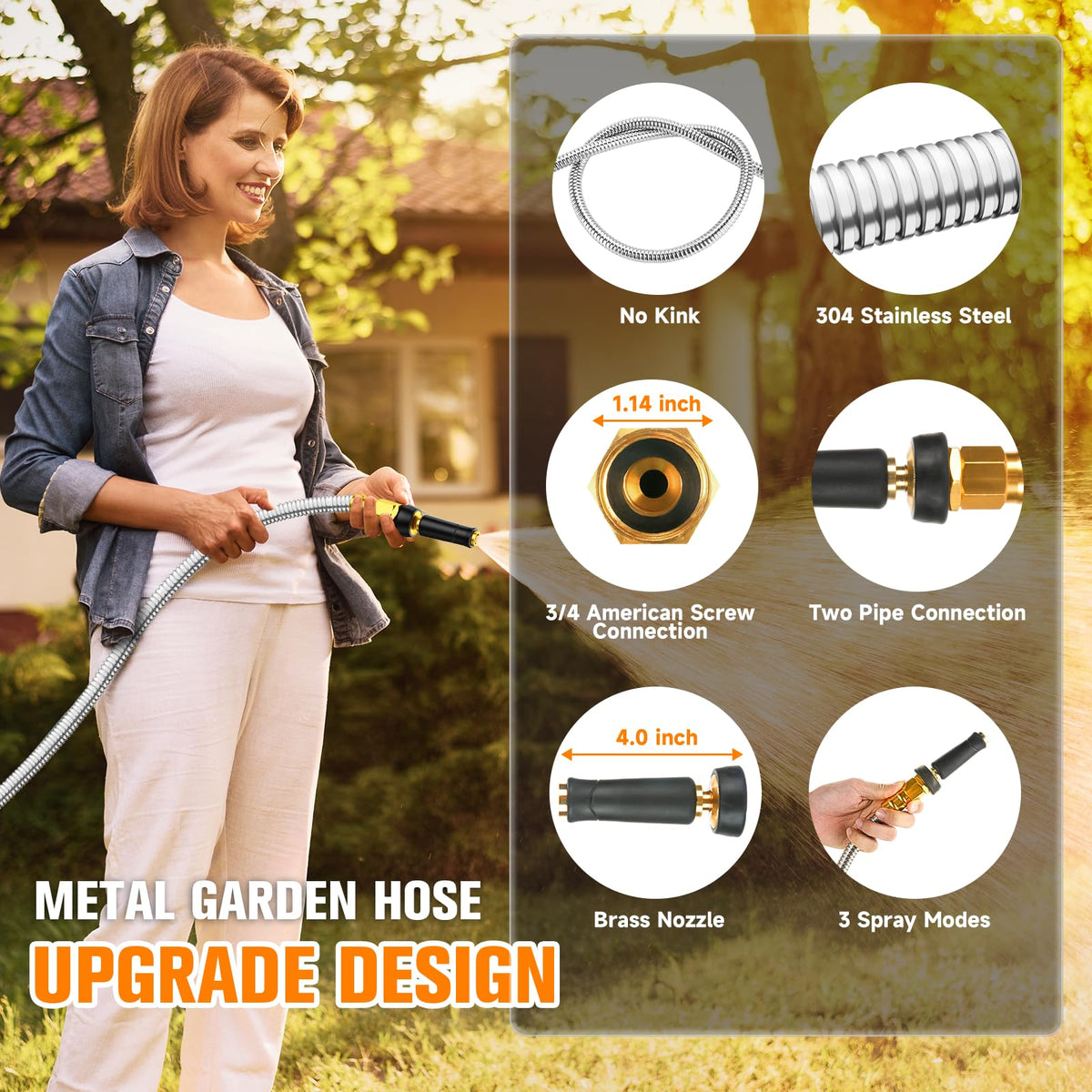 Replaceable leak-proof gaskets ensure tight seals with Rosy Earth hose.