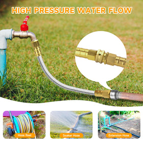 Rosy Earth hose ideal for RV trips and outdoor setups.