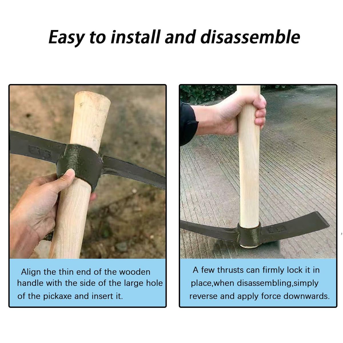 Rosyquarz 14-inch handle provides comfortable grip for extended use.