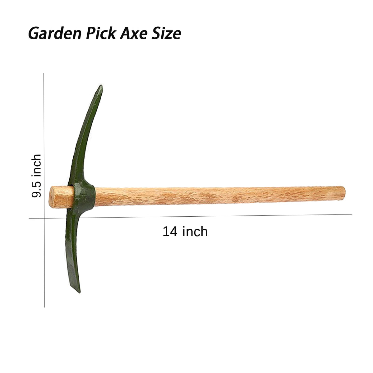 Rosyquarz double-headed hoe and pickaxe assembled for versatile use.