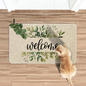 Roszwtit spring eucalyptus floral low-profile design fits under doors and reduces clutter