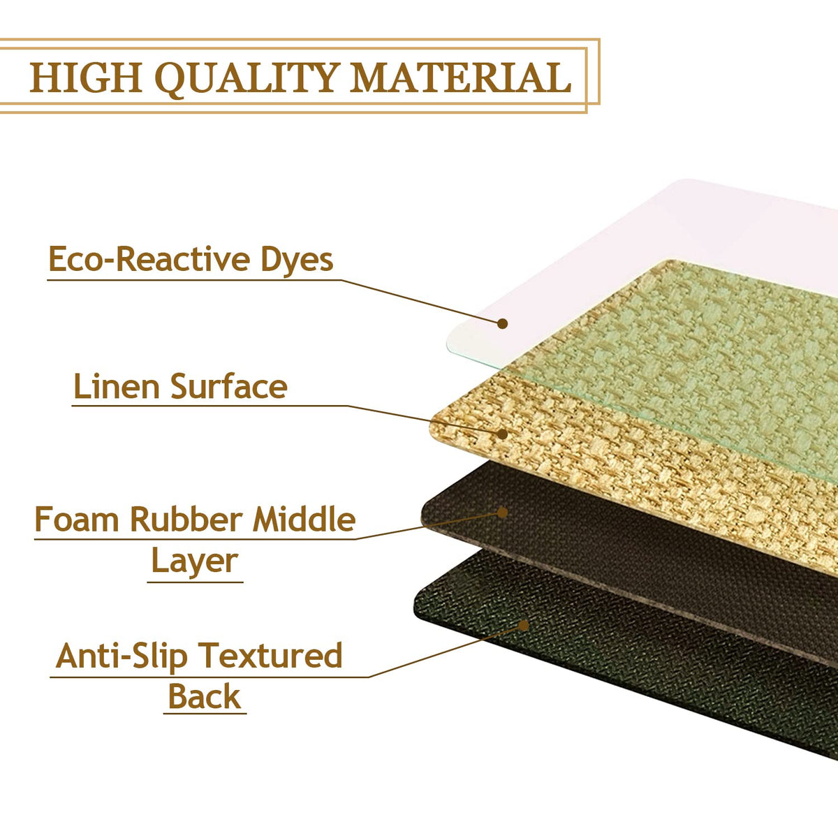 Roszwtit doormat back view demonstrates anti-slip rubber backing for stable placement.