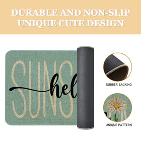 Roszwtit Hello Sunshine Daisy closeup shows textured linen and durable backing.