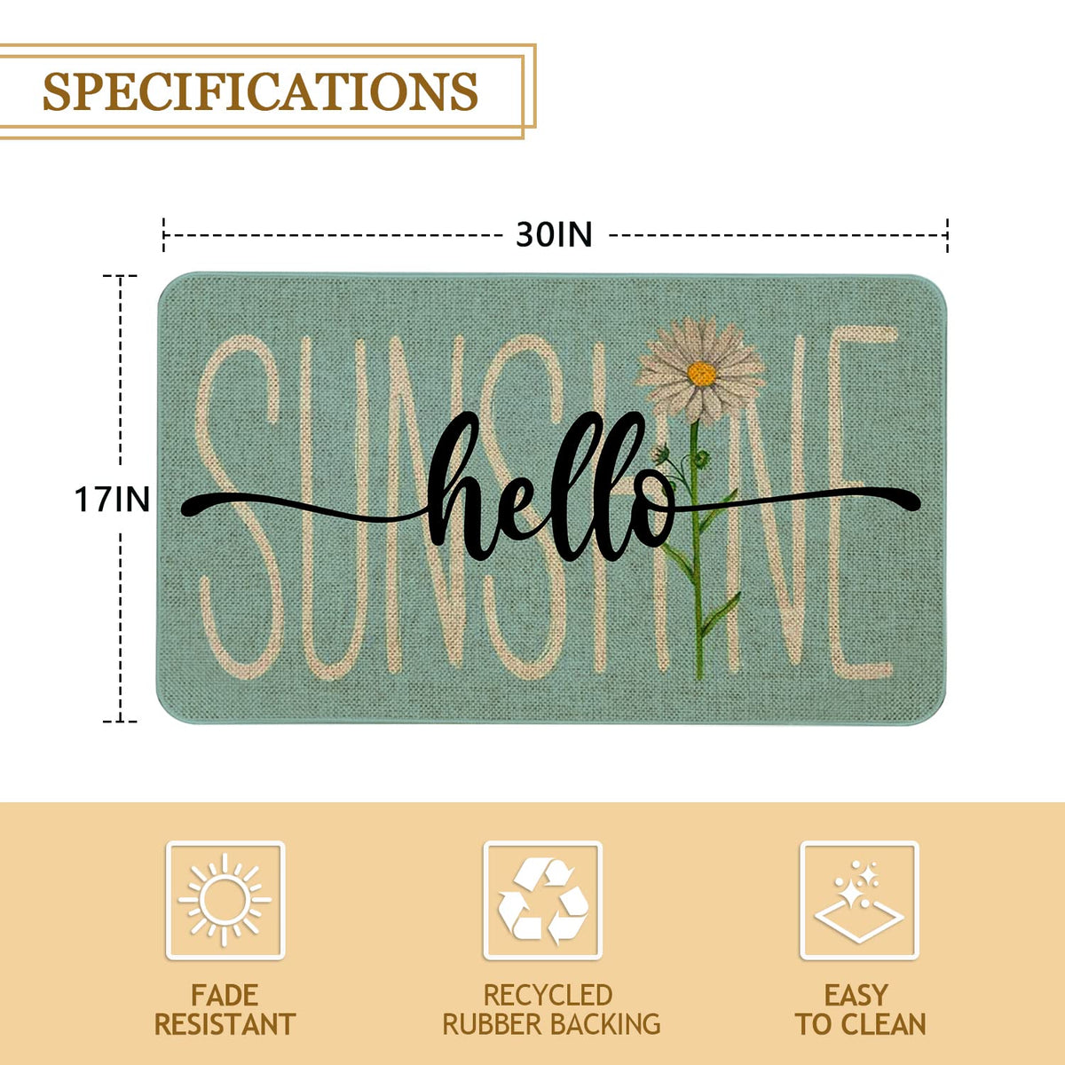 Roszwtit entryway doormat highlighting dirt-trapping linen surface for cleaner floors.