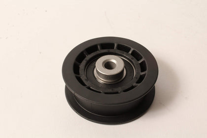 Rotary 15280 flat hydro drive idler pulley close-up, reliable replacement for Toro Timecutter.