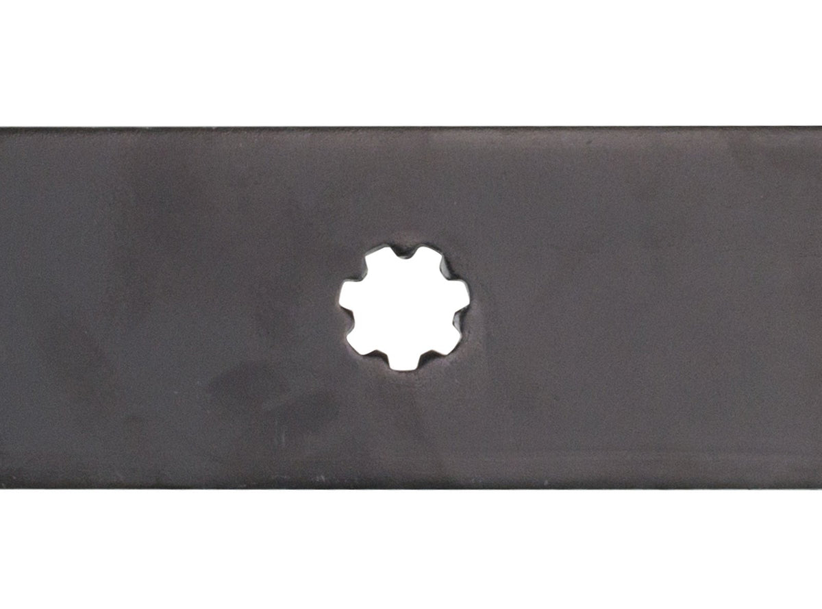 Rotary Copperhead mulching blade demonstrates durable steel construction.
