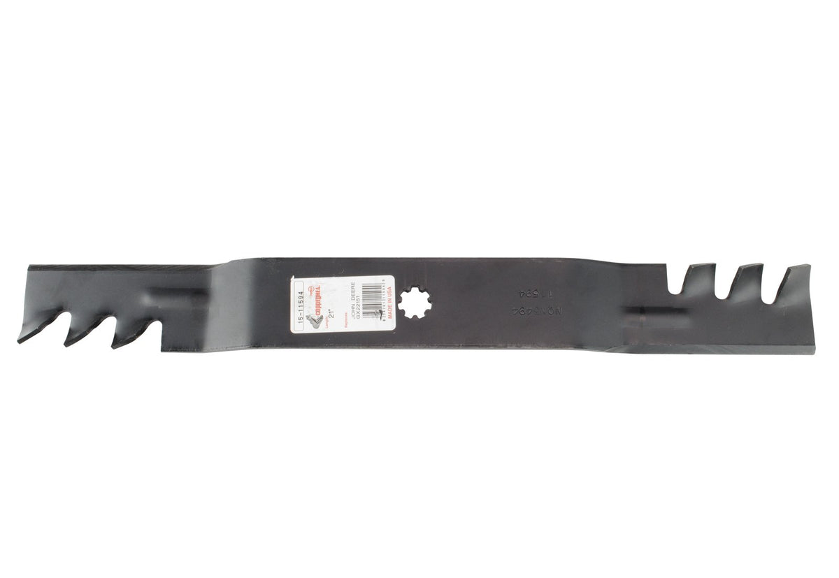 Rotary Copperhead blade for LA100 provides efficient mulching in residential yards.
