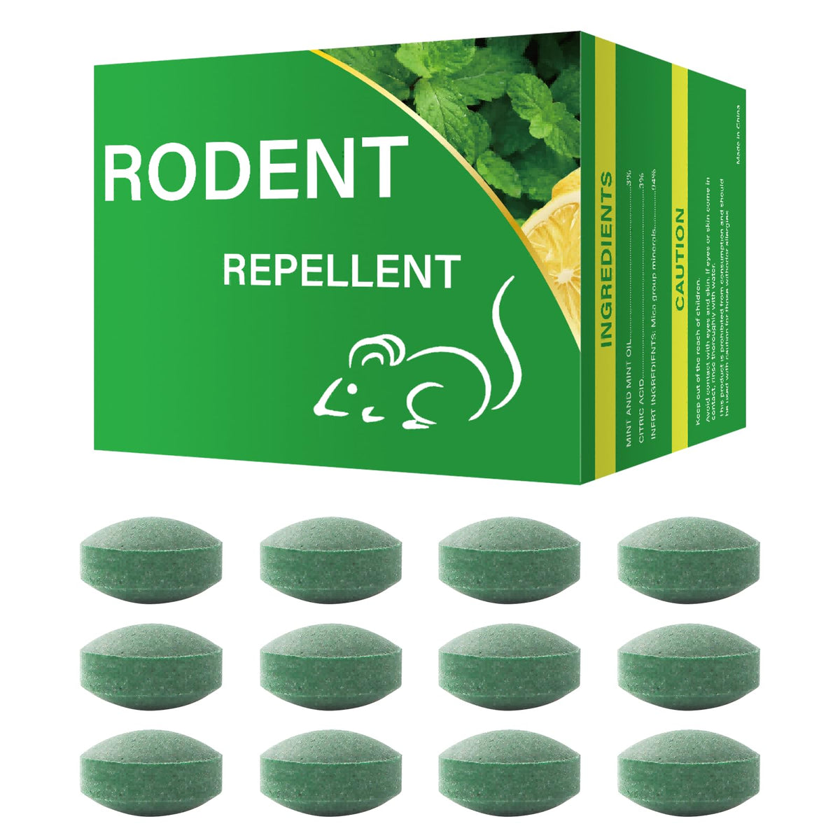 ROTIAH packaging of peppermint rodent repellent for humane deterrence.