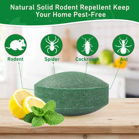 ROTIAH peppermint oil bottle close-up showing natural scent deterrent.