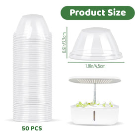 Roucerlin 50-pack domes enabling reusable moisture control in hydroponics.