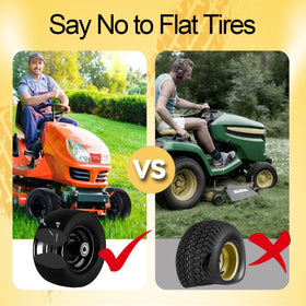 Roueoo flat-free tire on grass terrain demonstrates safe performance on lawns.