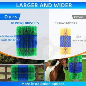 Rouisxue durable nylon bristles provide safe scratching for mane and tail.