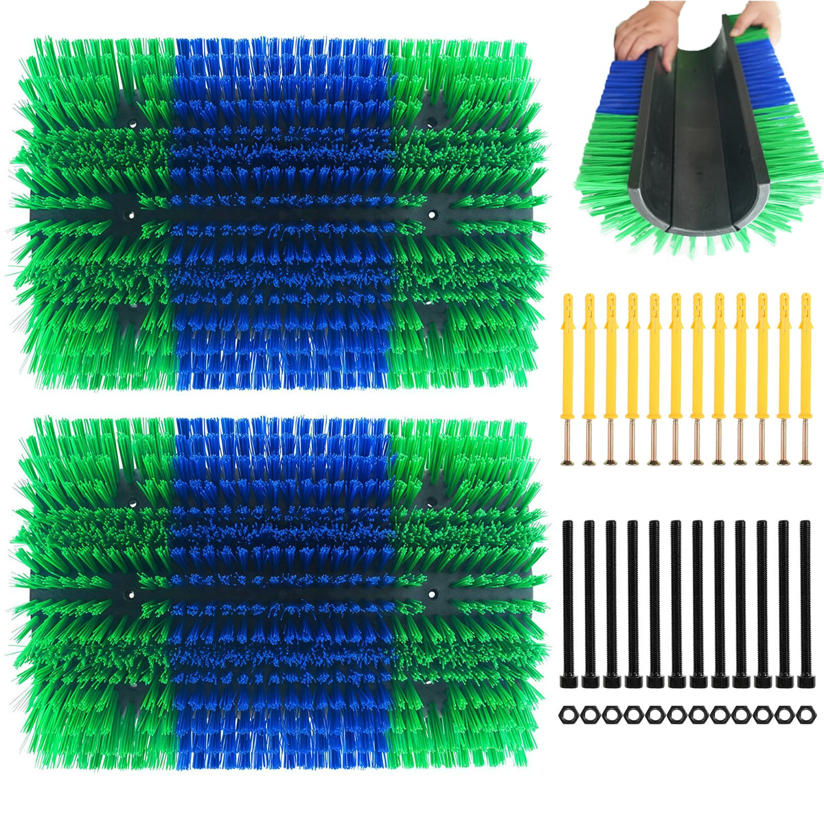 Rouisxue extra-large scratching brush installed for broad livestock grooming.